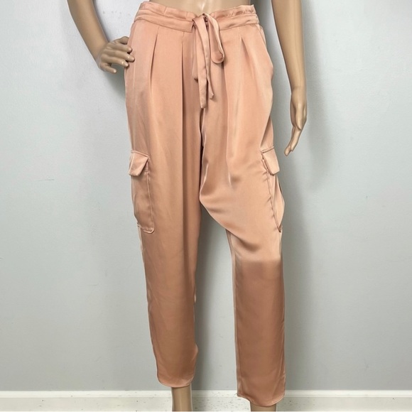 NEW RAMY BROOK PINK SATIN PANTS - Picture 2 of 9